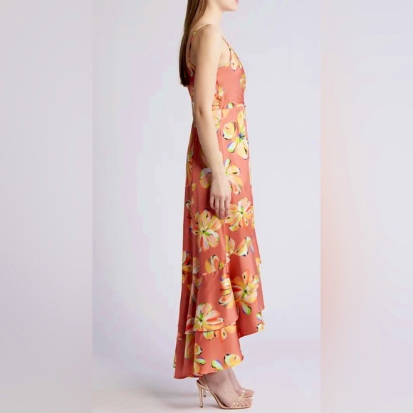 Hutch Floral Satin Wrap Dress - Picture 6 of 9